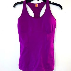 Purple Lucy tank top with built in sports bra